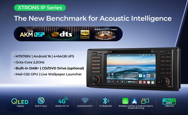 XTRONS IP7639B 7.0" BMW E39, M5 Multimeedia Android 16 Octa-Core