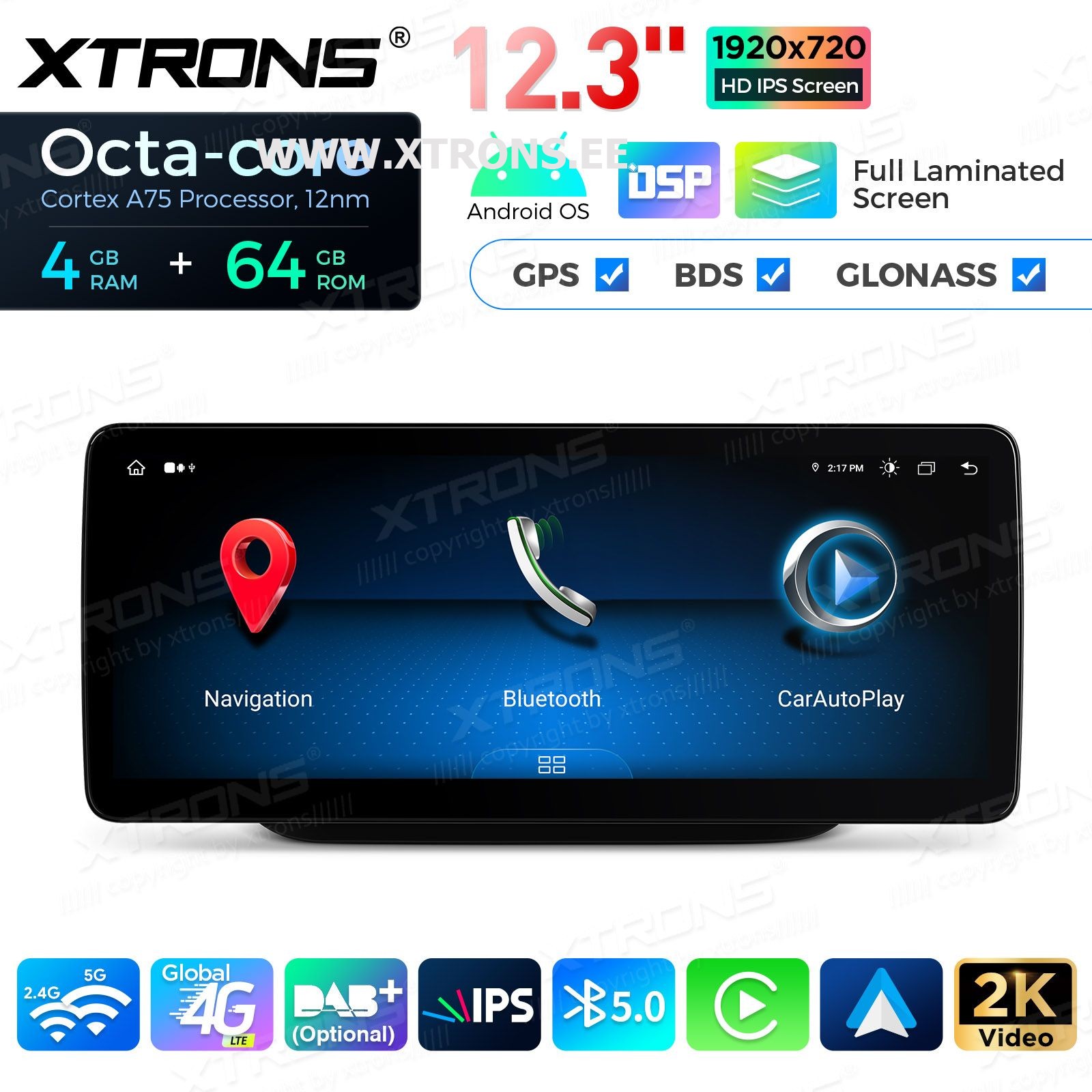 XTRONS QLM2245M12BL