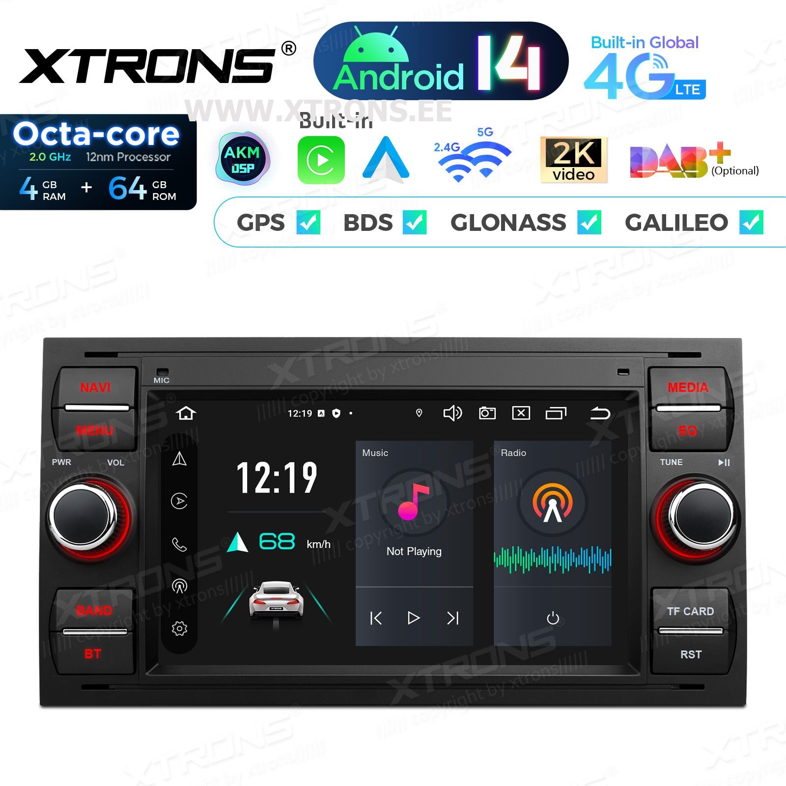 XTRONS PX74QSFBL