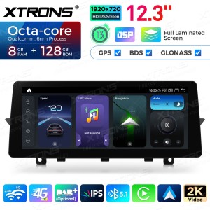 XTRONS QGB23NB12FVGT 12.3" BMW 5 Seeria F07 GT NBT Multimeedia Android 13.0 Octa-Core 4G