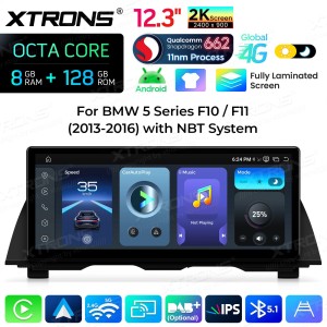 XTRONS QBBHW24FVNB 12.3" BMW 5 Seeria F10, F11 NBT Multimeedia Android Octa-Core 4G