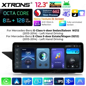 XTRONS QBMH2445M12EL 12.3" Mercedes-Benz E-Class W212, S212 Multimeedia Android 14.0 Octa-Core 4G
