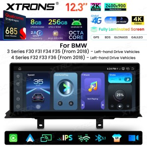 XTRONS QWBX24EVB12THL 12.3" BMW 3, 4 Seeria EVO Multimeedia Android 14.0 Octa-Core 4G