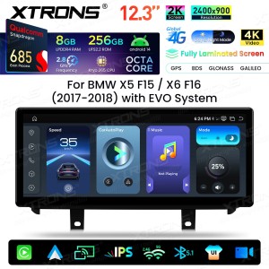 XTRONS QWBX24EVB12X5N 12.3" BMW X5 F15, X6 F16 EVO Multimeedia Android 14.0 Octa-Core 4G