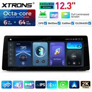 XTRONS QGBS25UMB12E90L 12.3" BMW 3 Seeria E90, E91, E92, E93 Multimeedia Android 14 Octa-Core 4G