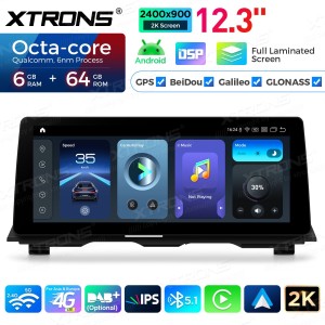 XTRONS QGBS25CIB12FV 12.3" BMW 5 Seeria F10, F11 CIC Multimeedia Android 14.0 Octa-Core 4G